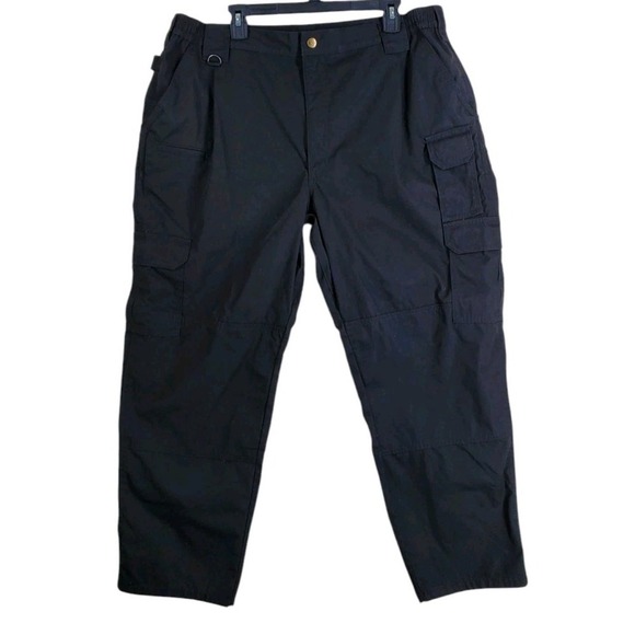 5.11 Tactical Taclite Pro Cargo Pants Mens 42x30 Black Ripstop Canvas Work 74273 - Picture 6 of 12